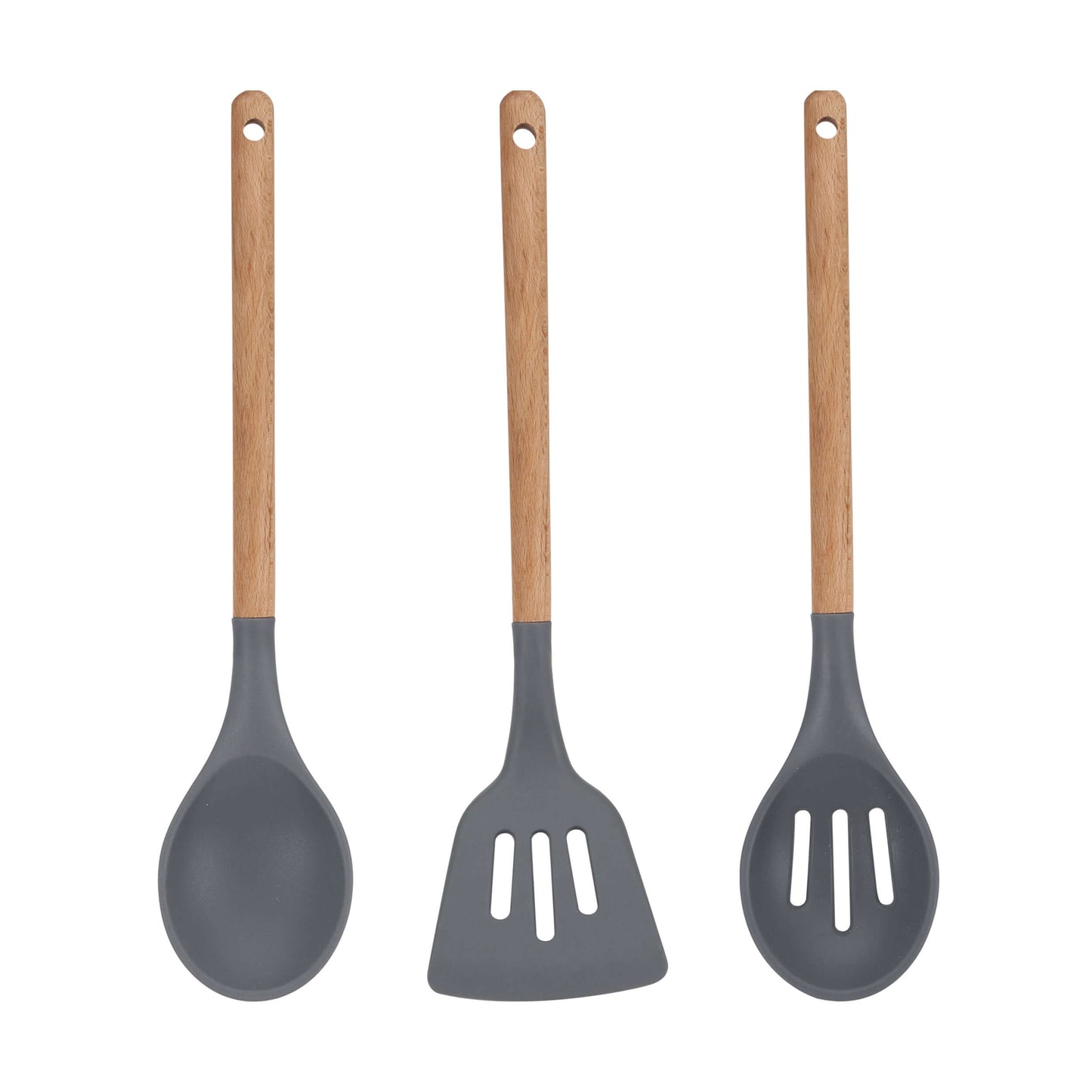 Set 3 utensilios de cocina madera y silicona - Ordesa