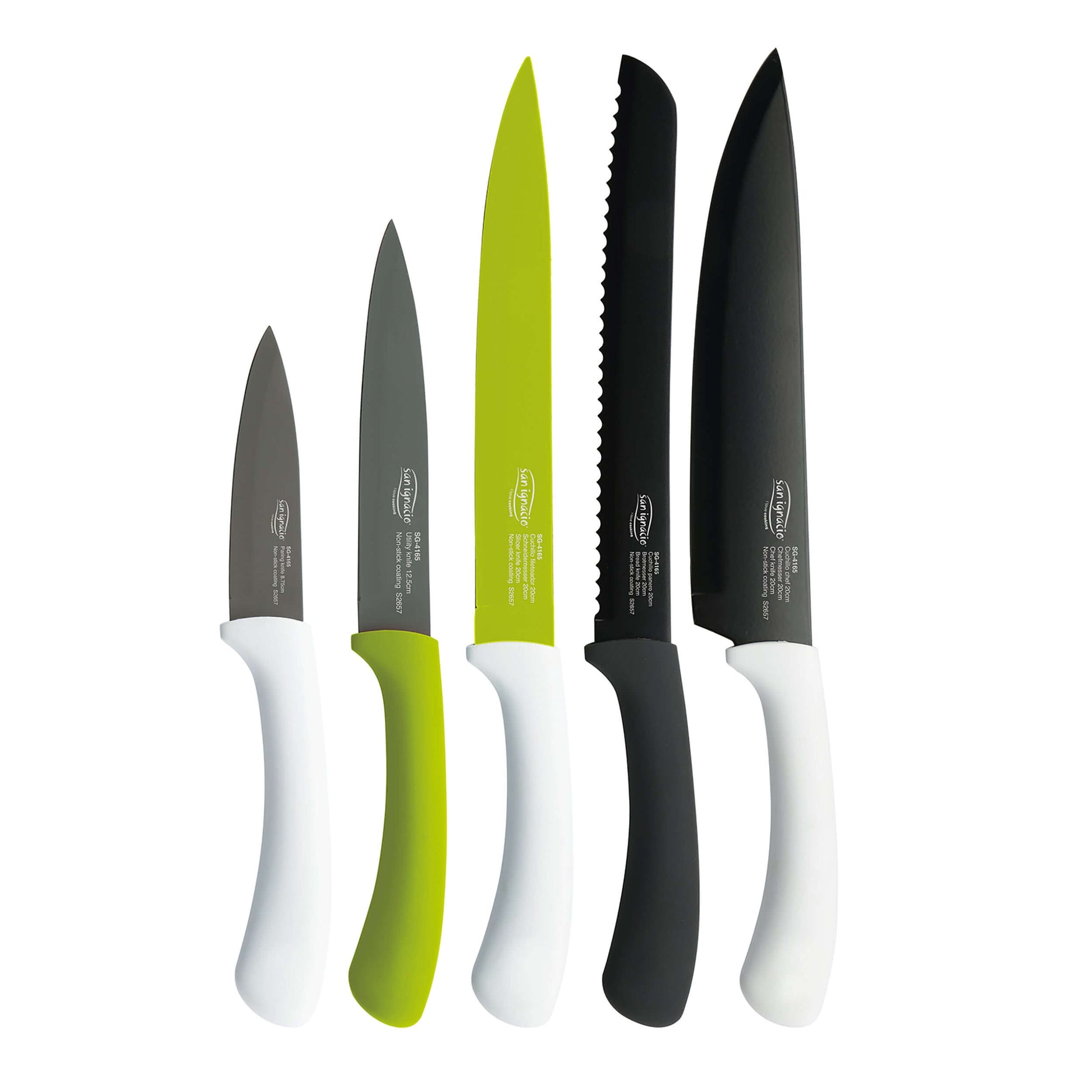 Set 5 cuchillos de cocina acero inoxidable - Green
